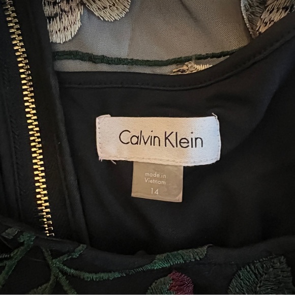 Calvin Klein Floral Embroidered Mesh Dress 14 NWOT - Picture 6 of 10
